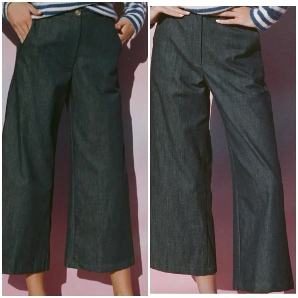 St. John cotton blend Pinstripe straight trousers